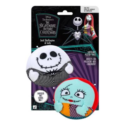 Jazwares Jack and Sally Squeaky Soft Toy Set For Dogs, Tim Burton's The Nightmare Before Christmas