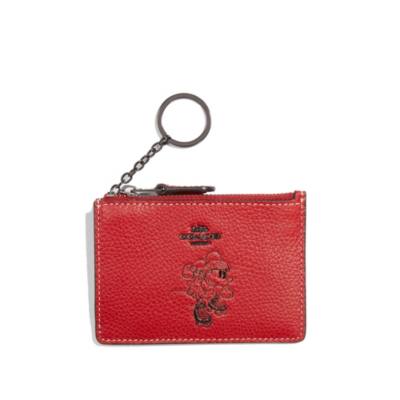 Portacarte rosso con motivo Coach Minni