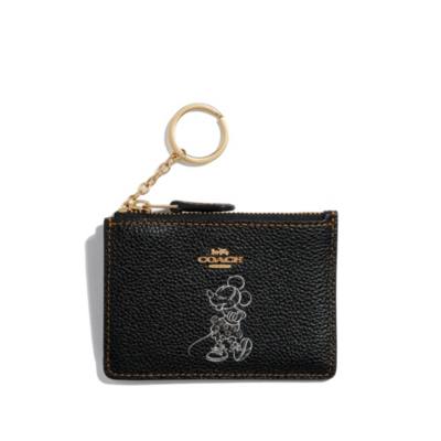 Coach Minnie Mouse Motif Black Cardholder Disney Store