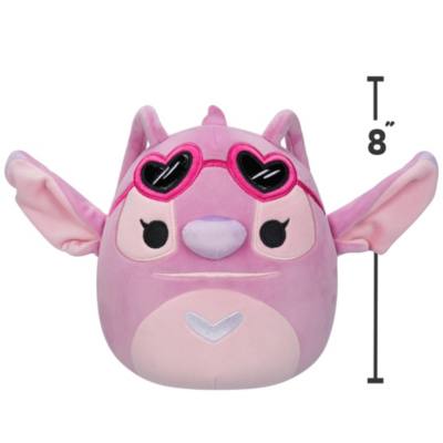 Jazwares Valentine's Angel Wearing Heart Sunglasses Squishmallows Medium Soft Toy, Lilo & Stitch - 20.5cm