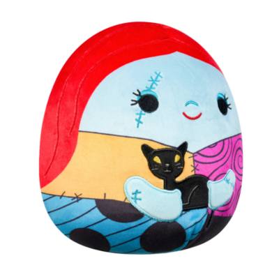 Jazwares Sally Holding Black Cat Squishmallows Medium Soft Toy, Tim Burton's The Nightmare Before Christmas - 20.5cm