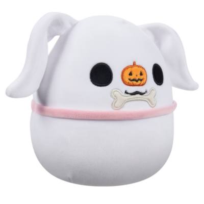 Jazwares Zero Holding Bone Squishmallows Medium Soft Toy, Tim Burton's The Nightmare Before Christmas - 20.5cm