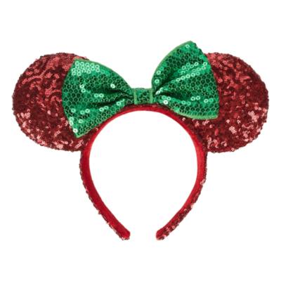 Disneyland Paris Sequined Minnie Mouse Christmas Ear Headband