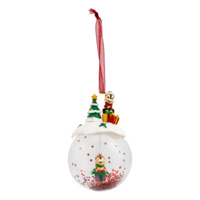 Disneyland Paris Chip & Dale Glass Christmas Bauble