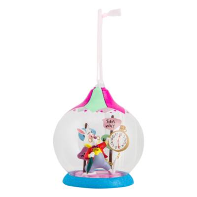 Disneyland Paris White Rabbit Glass Globe Bauble