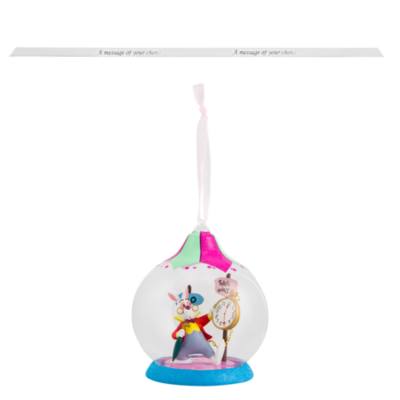 Disneyland Paris White Rabbit Glass Globe Bauble