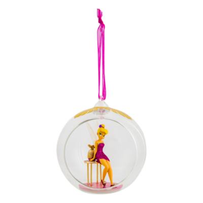 Disneyland Paris Tinker Bell and Pedestal Table Glass Bauble