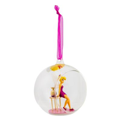 Disneyland Paris Tinker Bell and Pedestal Table Glass Bauble