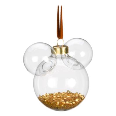 Disneyland Paris Mickey Mouse Glass and Glitter Icon Hanging Ornament