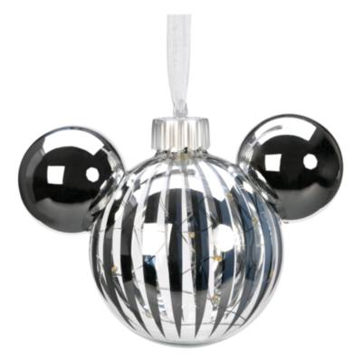 Disneyland Paris Mickey Mouse Silver Icon Light-Up Hanging Ornament