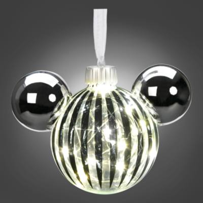 Disneyland Paris Mickey Mouse Silver Icon Light-Up Hanging Ornament