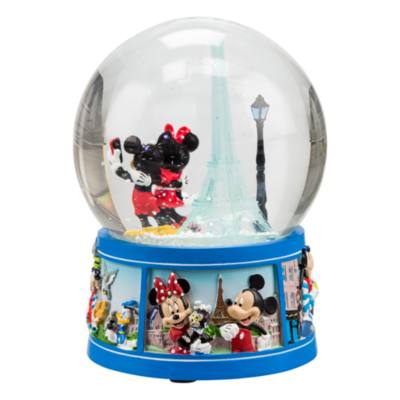Disneyland Paris Mickey and Minnie Mouse Souvenir Snow Globe