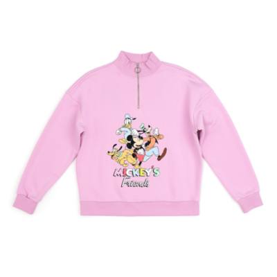 Disney Store Mickey and Friends Zip Neck Sweatshirt For Adults
