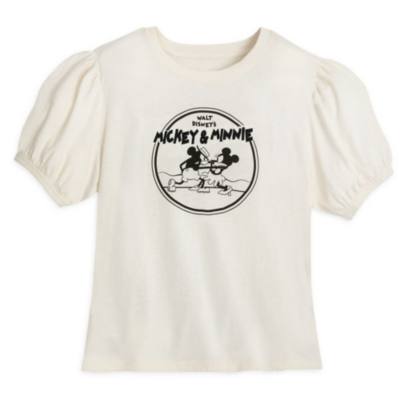 Disney Store T-shirt à manches bouffantes Mickey et Minnie pour femmes