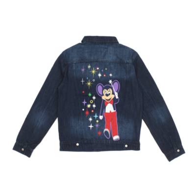 Disney Store Mickey Mouse Main Street Electrical Parade 50th Anniversary Denim Jacket For Adults