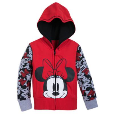 Disney Store Minnie Mouse Zip-Up Hooded Sweatshirt For Kids