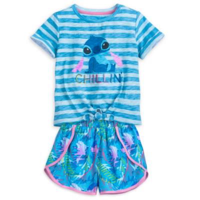Conjunto infantil camiseta y pantalones cortos Stitch