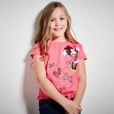 Minnie Maus - T-Shirt f&uuml;r Kinder mit Band zum Knoten