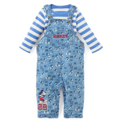 Micky Maus - Set im Marine-Look mit Latzhose und Body f&uuml;r Babys