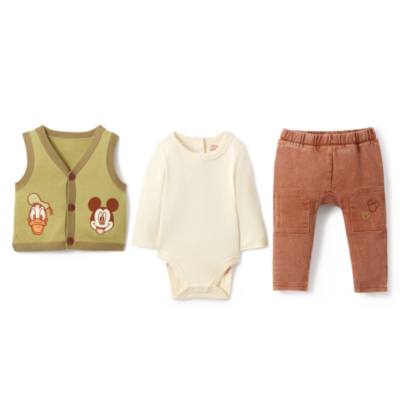 Mickey Mouse and Donald Duck Baby Vest, Bottoms and Bodysuit Set