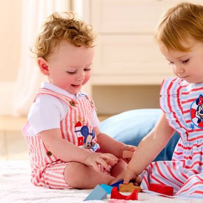 Mickey Mouse Baby Dungarees and Top Set