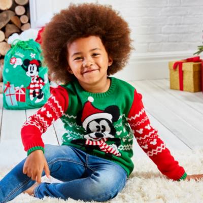 Disney Store Mickey Mouse Holiday Cheer Christmas Jumper For Kids