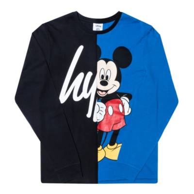 Hype Mickey Mouse Panel Long-Sleeved T-Shirt For Kids
