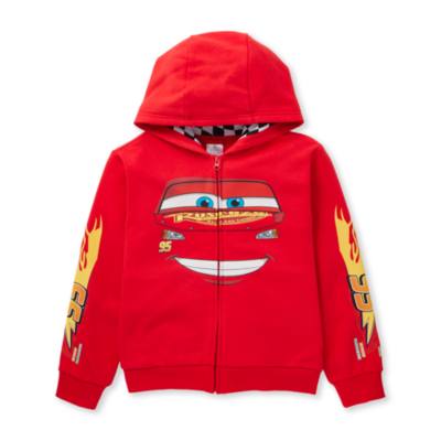 Lightning McQueen Zip-Front Hooded Sweatshirt For Kids, Disney Pixar Cars
