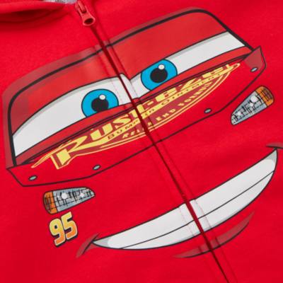 Lightning McQueen Zip-Front Hooded Sweatshirt For Kids, Disney Pixar Cars
