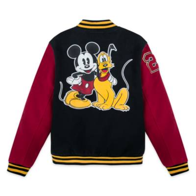 Disney Store Mickey and Pluto Varsity Jacket For Adults