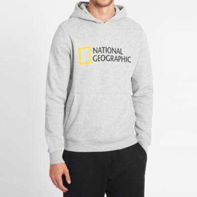 Disney Store National Geographic Grey Hooded Sweatshirt For Adults