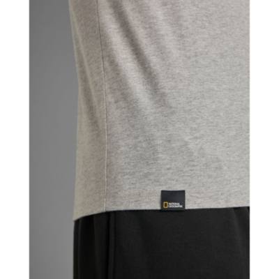National Geographic Grey Graphic Elements Crew Neck T-Shirt For Adults