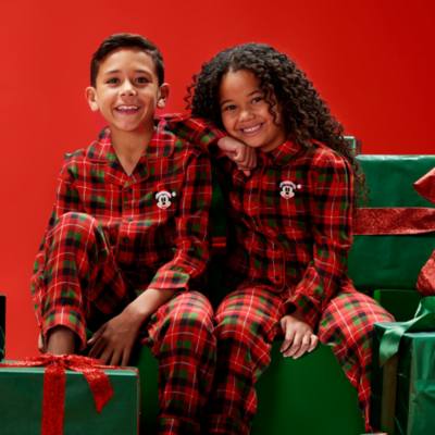 Mickey Mouse Festive Plaid Pyjamas For Kids