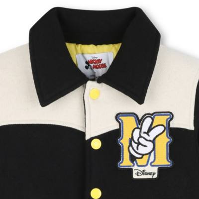 Marc Jacobs Mickey Mouse Black/Cream Varsity Jacket for Kids