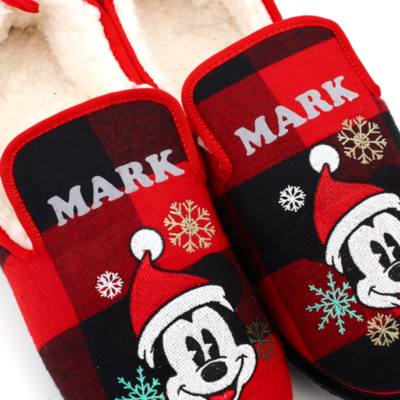 Disney Store Mickey Mouse Holiday Cheer Slippers For Adults