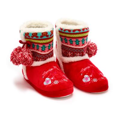Disney Store Minnie Mouse Holiday Cheer Slippers For Adults