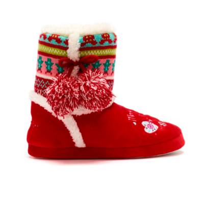 Disney Store Minnie Mouse Holiday Cheer Slippers For Adults