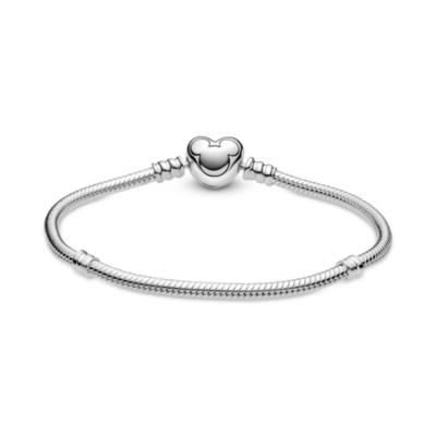 Disney X Pandora Moments Mickey Mouse Heart Clasp Snake Chain Bracelet