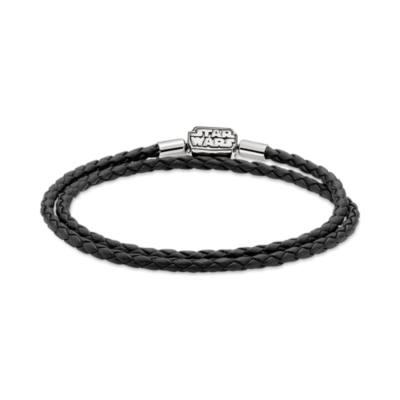 Star Wars X Pandora Moments Star Wars Clasp Double Black Leather Bracelet