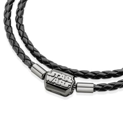 Star Wars X Pandora Moments Star Wars Clasp Double Black Leather Bracelet