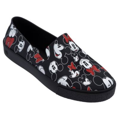 Mickey and Minnie Black Slip-On Shoes For Adults