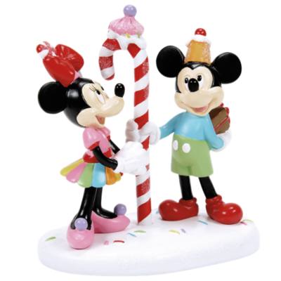Enesco Disney Village Mickey and Minnie Mouse Share A Treat Figurine