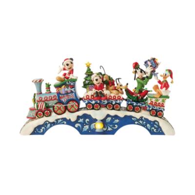 Enesco Mickey Mouse and Friends 'Christmas Cheer on Track' Light-Up Musical Figure