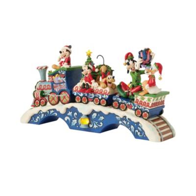 Enesco Mickey Mouse and Friends 'Christmas Cheer on Track' Light-Up Musical Figure