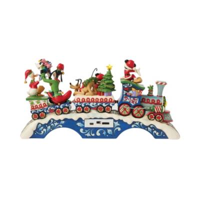 Enesco Mickey Mouse and Friends 'Christmas Cheer on Track' Light-Up Musical Figure