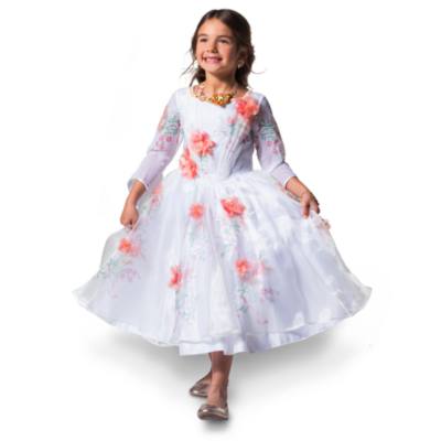 Belle Deluxe White Celebration Costume Dress For Kids, Beauty and the Beast