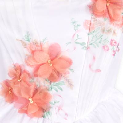 Belle Deluxe White Celebration Costume Dress For Kids, Beauty and the Beast