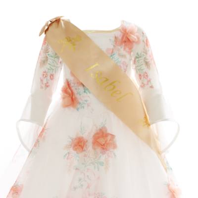Belle Deluxe White Celebration Costume Dress For Kids, Beauty and the Beast