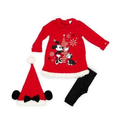 Completo bambina vestitino, legging e cappello Minni