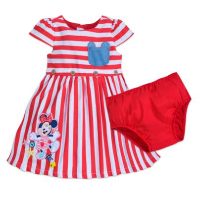 Disney Store Minnie Mouse Striped Baby Dress